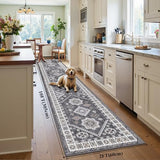 HEBE Boho Kitchen Mats for Floor 24''x120'', Non Slip Washable Runner Rug