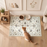 jinchan 2x3 Traditional Floral Entryway Rug, Washable Rug, Beige Slate