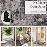 Sasttie 2x3 Entryway Area Rug, Modern Abstract Small Carpet, Black & Brown