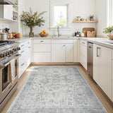 4x6 Vintage Boho Washable Rug for Bedroom(Grey)