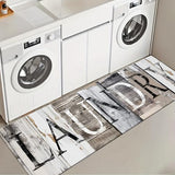 Laundry Room Rug Runner 20"X59" Brown Wood Non Slip Laundry Rugs and Mats for Laundry Room Decor Washable Runner Rugs for Farmhouse Kitchen Floor Bathroom Area Rugs (Brown, 20"x59")