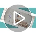 Beach Wall Clock Battery Operated 12 Inch Glass Wall Clock Non Ticking Analog Blue Wall Clocks for Bedroom Living Room Office Decor
