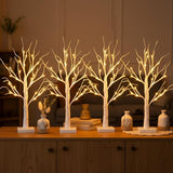 PABIPABI Lighted Birch Tree with LED Lights Christmas Decorations, Small Artificial Bonsai Tree Lights with Timer, LED Tabletop Trees for Home Wedding Decor