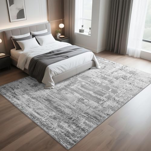 HOMORE Living Room Rug 6x9 Large Rug Grey Area Rugs Non Slip Washable Rugs for Bedroom Dining Room Abstract Carpet for Farmhouse Kids Playroom Classroom
