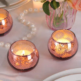 Pink Mercury Glass Votive Candle Holders Set of 12