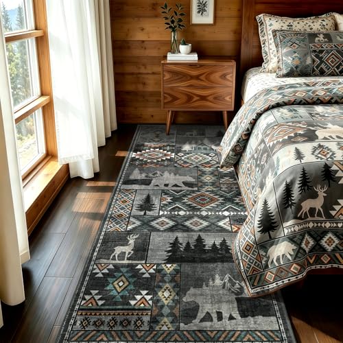 Runner Rug 2x5 Western Rugs Runner for Hallway Entryway,Gray