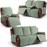 KinCam 100% Waterproof Recliner Loveseat Cover with Console X1, Recliner Couch Covers X1, Recliner Chair Covers X1(Sage Green)