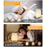 Touch Wake Up Night Light with Sunrise Simulation Alarm Clock, 3 Ways Dimmable Warm White Bedsid – detail view