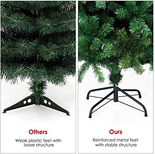 FANTASK Artificial Christmas Tree with Metal Stand, Holiday Christmas Pine Tree for Home, Office, Party Decoration (5 feet)
