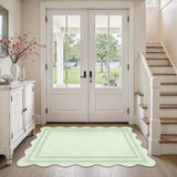 Scalloped Washable 3x5 Indoor Entryway Rug