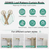 QDWIS Boho Wood Curtain Rods for Windows 48 to 84 inch,1" Adjustable Heavy Duty Window Curtain Rod with Imitation Wood Grain Finials,Rustic Decorative Drapery Rods Set,Size:36-88'',Weathered Wood