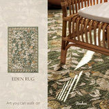 jinchan 8x10 Floral Vintage Washable Large Living Room Area Rug, Green
