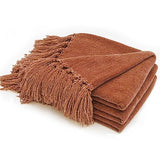 RECYCO Chenille Throw Blanket for Couch, 60"x80", Rust