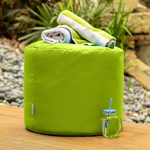 Jaxx Spring Indoor/Outdoor Bean Bag Pouf Ottoman, Lime