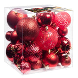LANGXUN 36pcs Red Christmas Tree Decorations Balls, Bolas De Navidad, 2025 Christmas Decor, Indoor Outdoor Shatterproof Christmas Ornaments, Xmars Party Wedding Suppiles