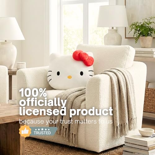 Hello Kitty Bedding Plush Cushion Pillow – Soft Plush Throw Pillow for Bedroom Decor & Gifts, 16 inch (100% Officially Licensed Product) by Franco Collectibles