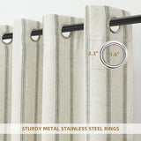 DriftAway Farmhouse Linen Blackout Curtains 84 Inches Long for Bedroom Striped Double Layer Thermal Insulated Sound Reducing Lined Grommet Rustic Drapes for Living Room 2 Panels W52 x L84 Loden Green
