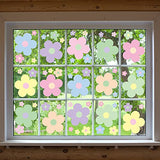 Hotop 128 Pcs Y2K Room Decor Cute Flowers Wall Decal Aesthetic Preppy Wall Art Decor Peel and Stick Retro Stickers Room Aesthetic Decor for Girl Teen Home Dorm Bedroom Decoration (Danish Pastel)