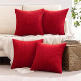MIULEE Soft Corduroy Decorative Throw Pillow Covers Christmas Red 18x18