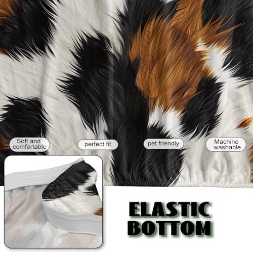 Brown Cow Print Armless Couch Covers for Dogs Pet Comfortable Slipcovers for Sofa Chair Indoor Home Decor Futon Sofa Slipcover Non Slip