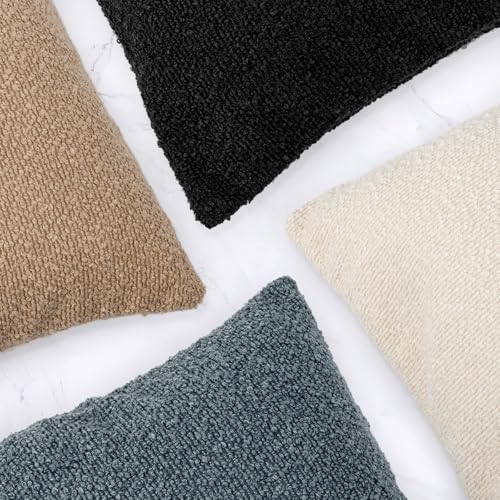 JoraLion 14x36 inch Boucle Lumbar Pillow Cover, Cream Woven Texture Neutral Long Pillow Cover Breathable Cushion Case for Couch Sofa Bed Living Room Home Decor (Cover Only)