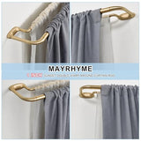 Double Curtain Rods, Wrap Around Curtain Rod for Windows, Internal Splicing 1'' Front and 5/8'' Back Adjustable Curtain Rod with Aluminum Finials and Brackets (Warm Gold, 28-86")