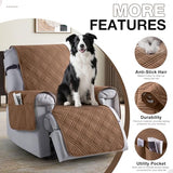 TAOCOCO 100% Waterproof Recliner Chair Cover, Small Recliner Covers for Recliner Chair with Pocket, Non Slip Reclining Chair Cover Furniture Protector for Kids, Dogs(20'', Brown)
