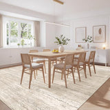 10x12 Area Rugs for Living Room, Large Abstract Washable Rug Beige