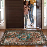 Ciicool Washable 2x3 Entry Rug, Small Rugs for Entryway Kitchen Bathroom Door Mat Indoor Entrance, Non Slip Rubber Backing, Stain & Fade Resistant,Oriental Low-Pile Throw Carpet