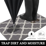 SHACOS Washable Runner Rug 2'x6' Non Slip Rubber Backing Hallway Entryway Rug Runner Stain Resistant Floor Carpet Runners for Kitchen Garage Laundry Room, Light Gray
