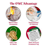 Old World Christmas Ornaments: Cheeseburger Glass Blown Ornaments for Christmas Tree (32065)
