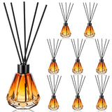 8 Pcs Sizes Reed Diffuser Set with 40 Sticks, Brown Fragrance Glass Diffuser Bottles with Lids for Home Oil Fragrance Decoration Girl Women Gift (60ML)