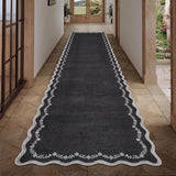 GarveeHome 2.5x10 Scalloped Washable Runner Rug Long Hallway Kitchen Rug