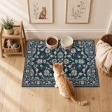 jinchan 2x3 Traditional Floral Entryway Rug, Washable Rug, Midnight Blue