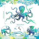 Zhengmy Octopus Metal Wall Art Octopus Wall Decor 18 x 11 Inch Extra Large Tropical Nautical Hanging Sculpture Beach Ocean Theme Home Bedroom Decoration Summer Gifts(Ocean Blue)
