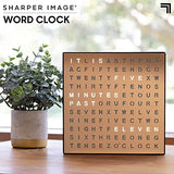 Sharper Image LED Word Digital Clock, 7.75", Copper Finish, Light-Up Desk & Wall Clock, Modern Time Display, Shelf or Wall Decor for Home Office, Living Room, Kitchen & Bedroom, Housewarming Gift