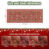 3x8 Christmas Runner Rug for Hallway,Washable Kitchen Rug,Red