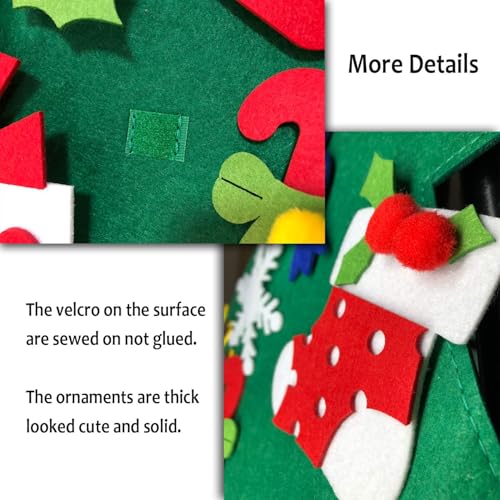 Fayoo DIY Felt Christmas Tree for Toddlers, Montessori Xmas Gift for Kids Wall Hanging Decorations Educational Art with 30pcs Ornaments