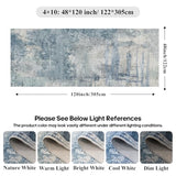 4x10 Modern Abstract Hallway Rug:Washable Wide Runner Rug Blue