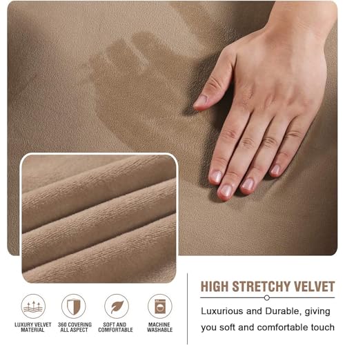 XJHKG Velvet Stretch Armless Futon Slipcover Washable Furniture Protector for Sofa Bed(Burgundy)