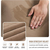 XJHKG Velvet Stretch Armless Futon Slipcover Washable Furniture Protector for Sofa Bed(Burgundy)