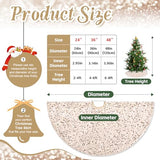 Champagne Gold Christmas Tree Skirt 24 Inches Small Tree Skirt Velvet Sequin Tree Skirt for Christmas Tree Mat Decorations