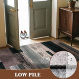 6x9 Washable Area Rugs for Living Room and Bedroom(6x9,Black&Gray)