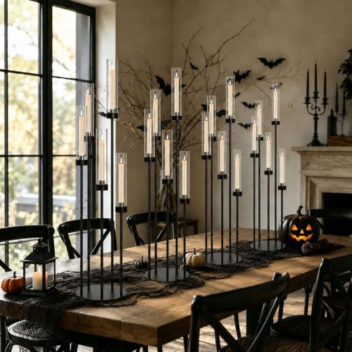 4Pcs 39.8'' Black Floor Candelabra Centerpiece for Wedding Table Decor