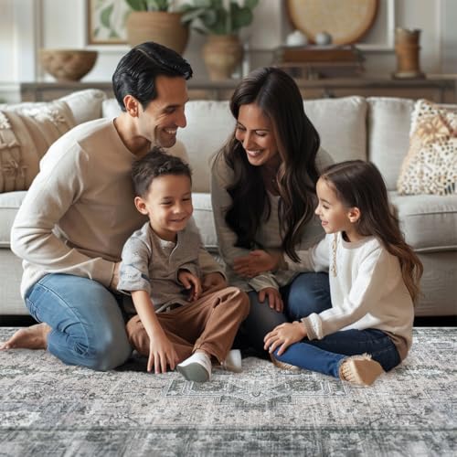 Muddy Mat® Blue Bell 2x3 Washable Area Rugs for Living Room, Bedroom & Dining Room – Modern Soft Low Pile Non Slip Carpet – Pet Friendly Waterproof Foldable Rugs for Home