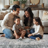 Muddy Mat® Blue Bell 2x3 Washable Area Rugs for Living Room, Bedroom & Dining Room – Modern Soft Low Pile Non Slip Carpet – Pet Friendly Waterproof Foldable Rugs for Home