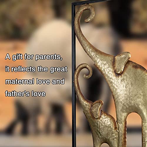 HKaikzo Gold Elephant Wall Decor Set of 2, African Metal Art Large 3D Sculptures for Living Room, Boho Animal Decorations Modern Wall Hanging Gift for Housewarming(11.8x27.6in)