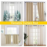 NICETOWN Black Curtain Rods for Window 48 to 86 inch, 1 1/8 Diameter with Ball Finials for Window Treatment, Adjustable Length from 48 to 86-Inch, Matte Black