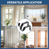 Premium Curtain Rod Brackets for Wall - Adjustable Hooks, Iron Holders for 1 Inch Rod - Black (2 PCS)