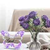 Purple Office Supplies Butterfly Acrylic Desk Decor for Women, Inspirational Christian Gifts with Bible Verse, Purple Desk Accessories, Religious Butterfly Home Decoration Birthday Gift